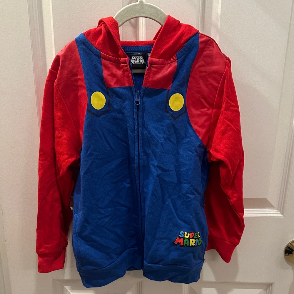 Nintendo Super Mario Kids Costume Hoodie - Red and Blue